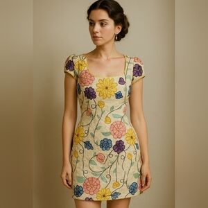 Handmade Floral Embroidered Dress